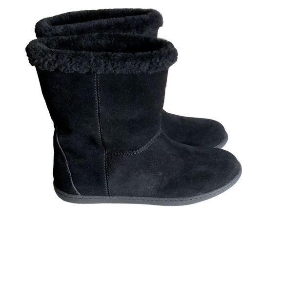 J. Crew black leather boots with faux shearling lining. Size 8 - Picture 2 of 6